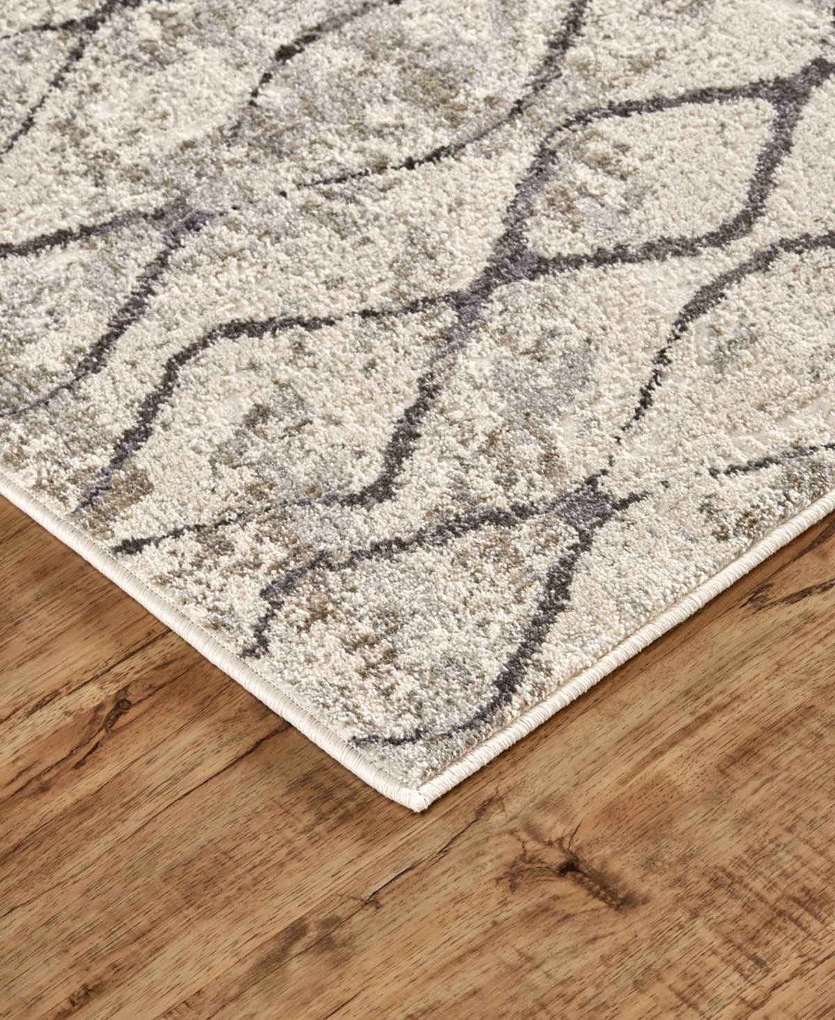 Feizy Kano 3872f 7'10"x11' Area Rug In Ivory,gray