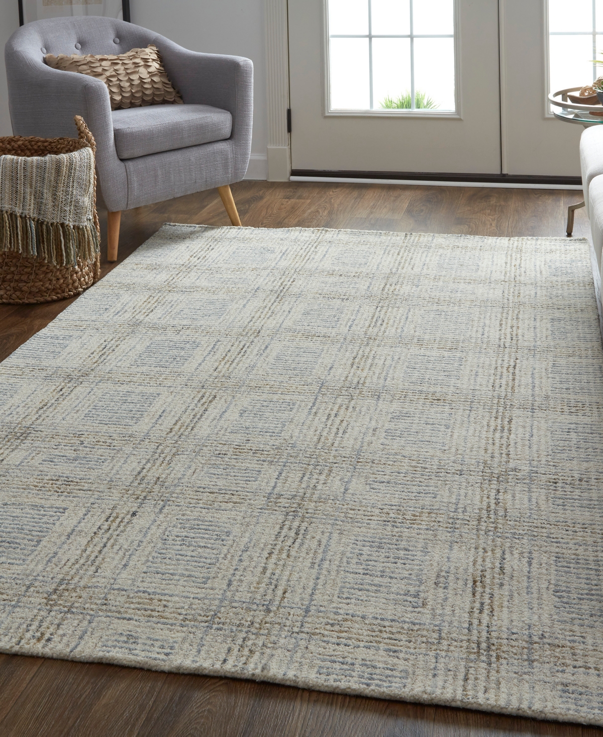 Feizy Belfort 8668f 5'x8' Area Rug In Ivory,gray