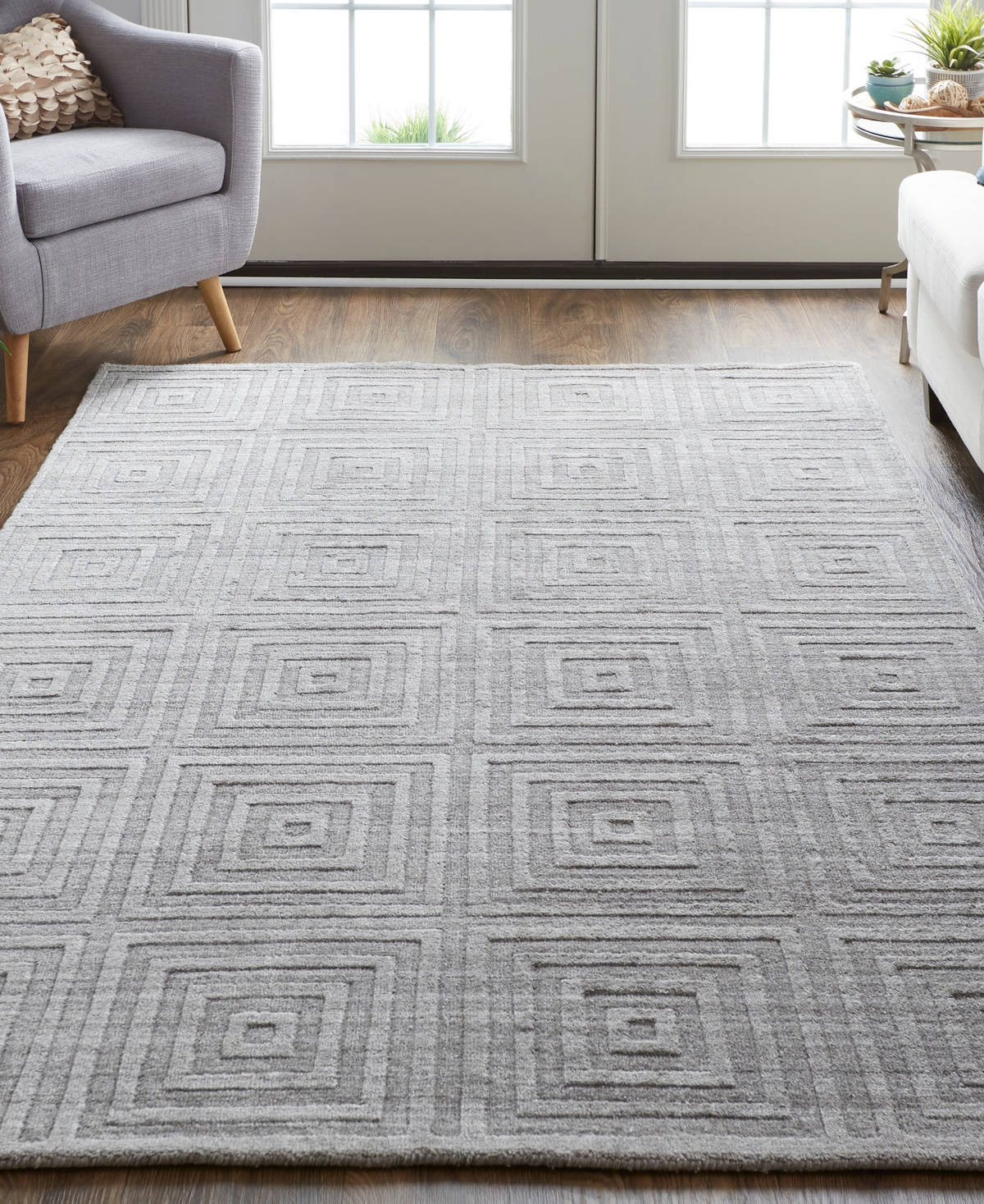 Shop Feizy Redford 8670f 5'x8' Area Rug In Gray