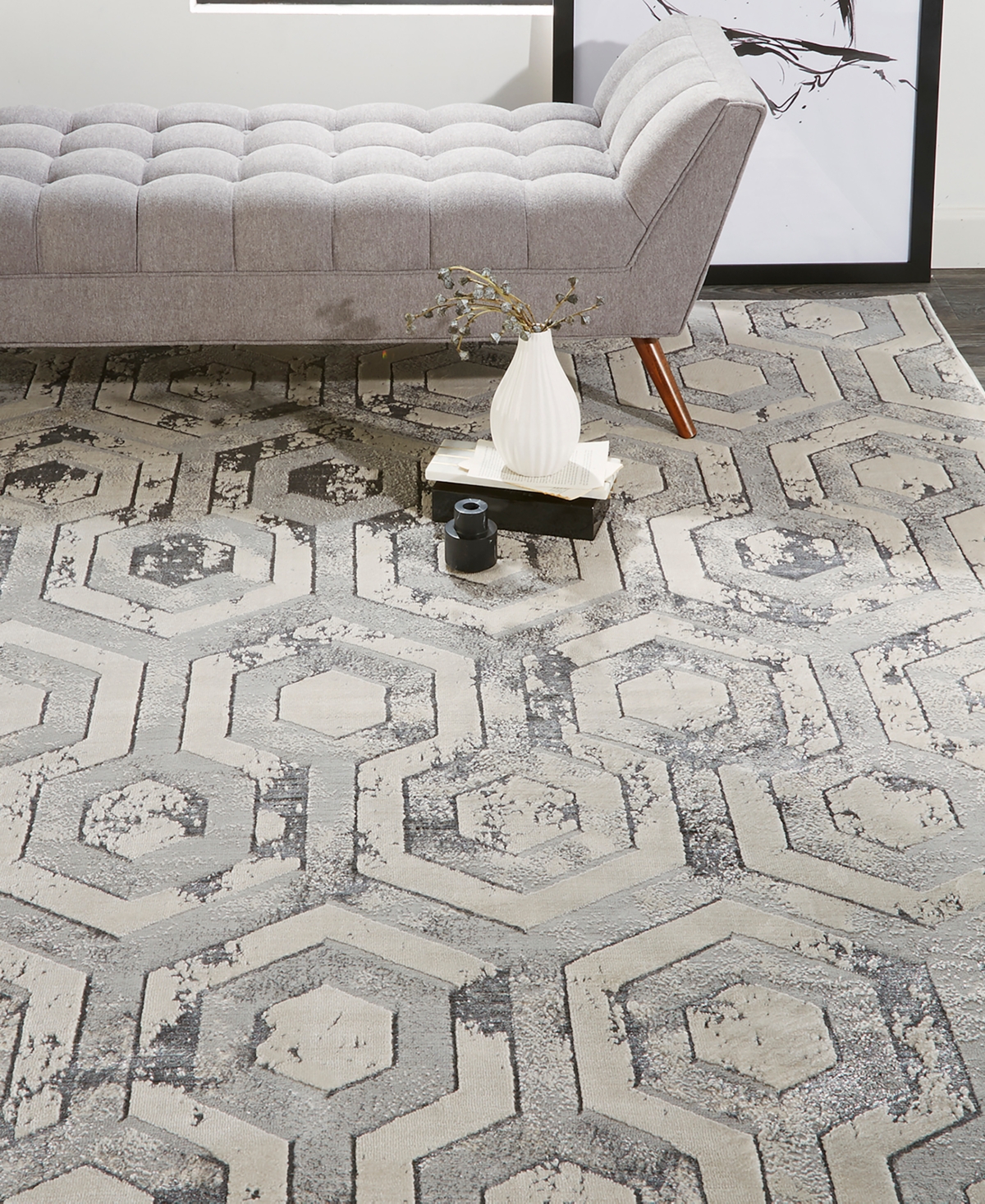 Shop Feizy Micah 3046f 3'11"x6' Area Rug In Gray,taupe