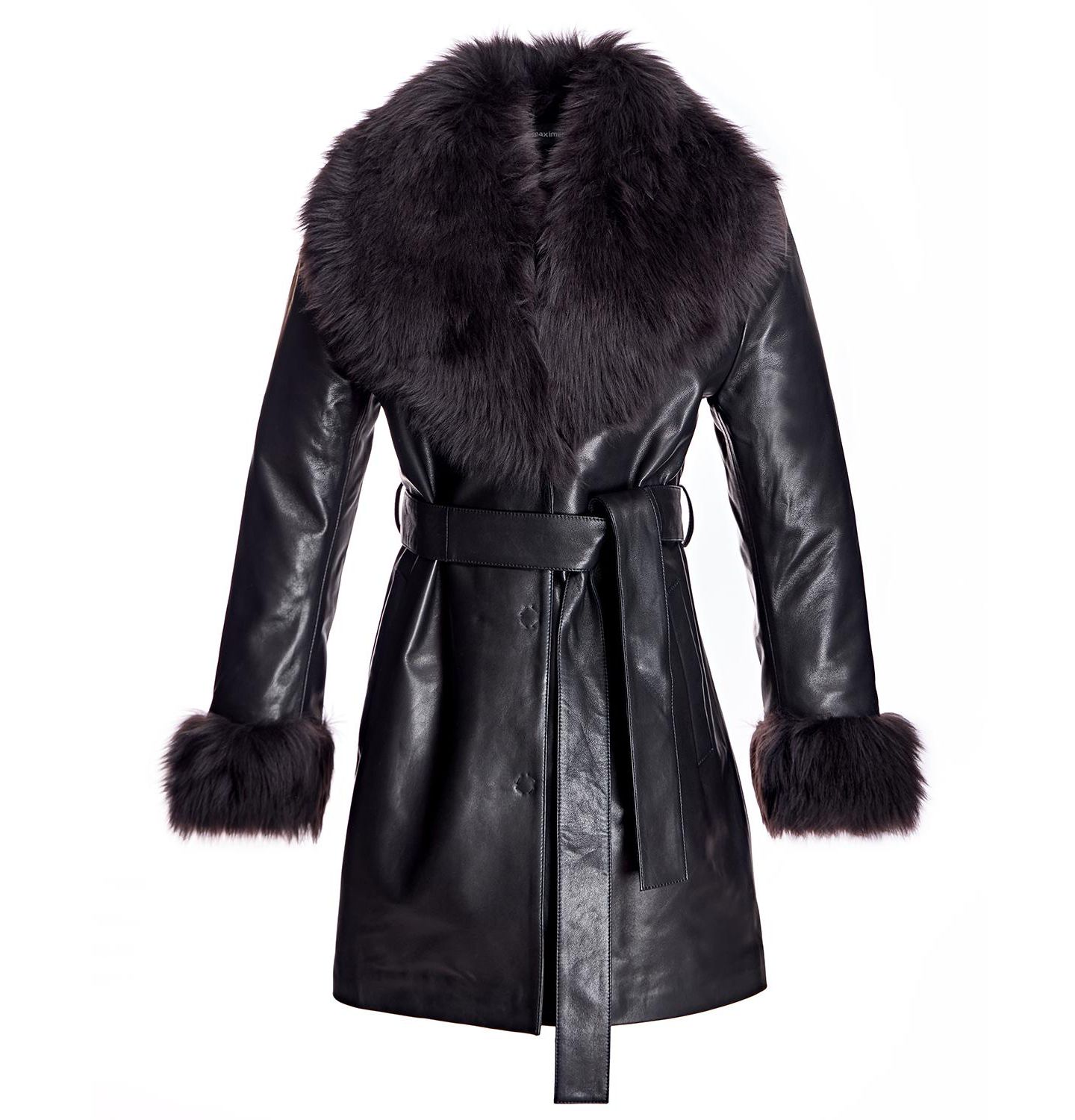 Женское пальто Julia & Stella By Maximilian Wrap Coat with Shearling Trim, цвет: Коричневый — фото 5