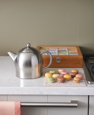 BREDEMEIJER Stainless Steel Doubled Walled 47 Fluid Oz Satin Finish Teapot