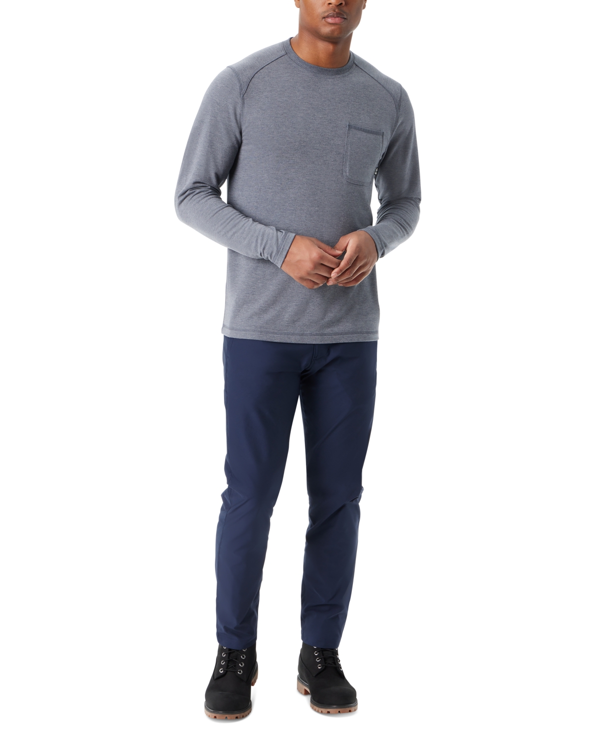 Men's Long-Sleeve Ribbed T-Shirt - Quarry