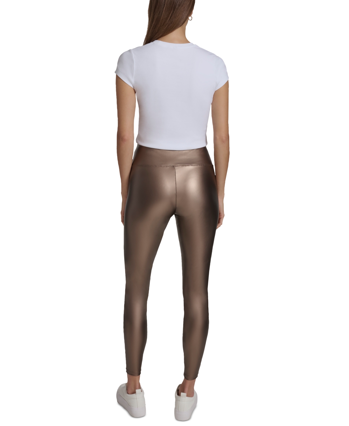 MARC NEW YORK ANDREW MARC SPORT WOMEN'S METALLIC FAUX-LEATHER LEGGINGS 