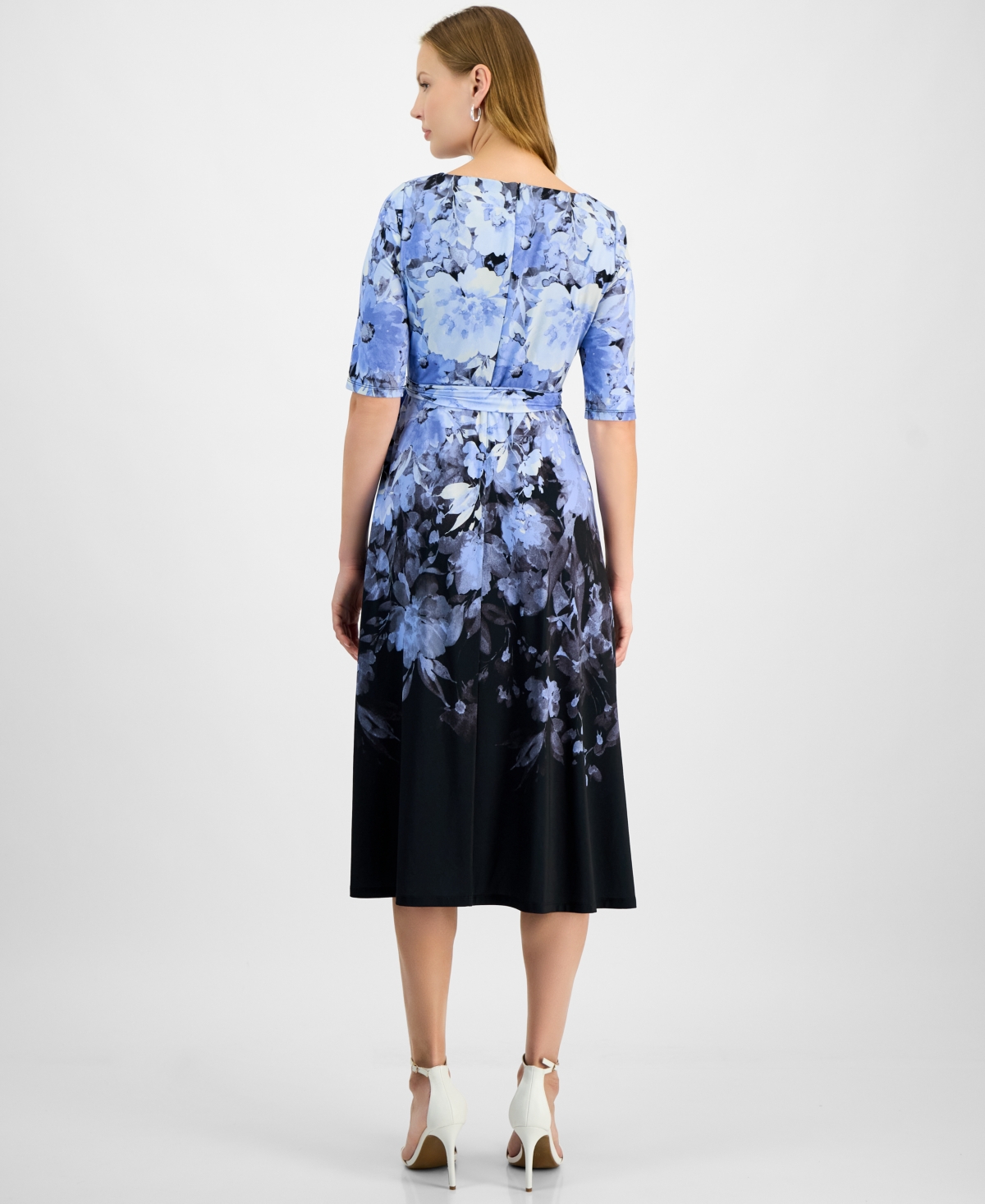 Kasper Women's Ombre Floral Fit & Flare Dress, Regular & Petite Sizes