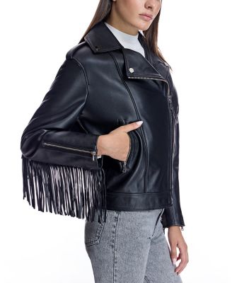 Women's Moto Jacket With Fringes
