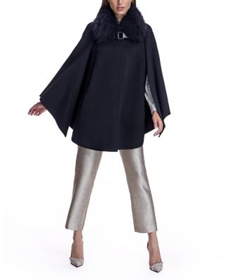 Women's Cashmere Cape with Buckle Detail