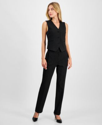 Bar III Women's Pinstriped Vest & Pants, Exclusively at Macy's - Macy's