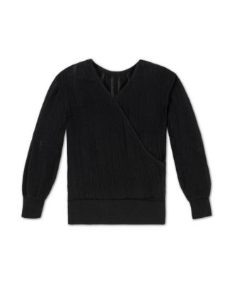 Women's Long Sleeve Reversible Cable Wrap Sweater