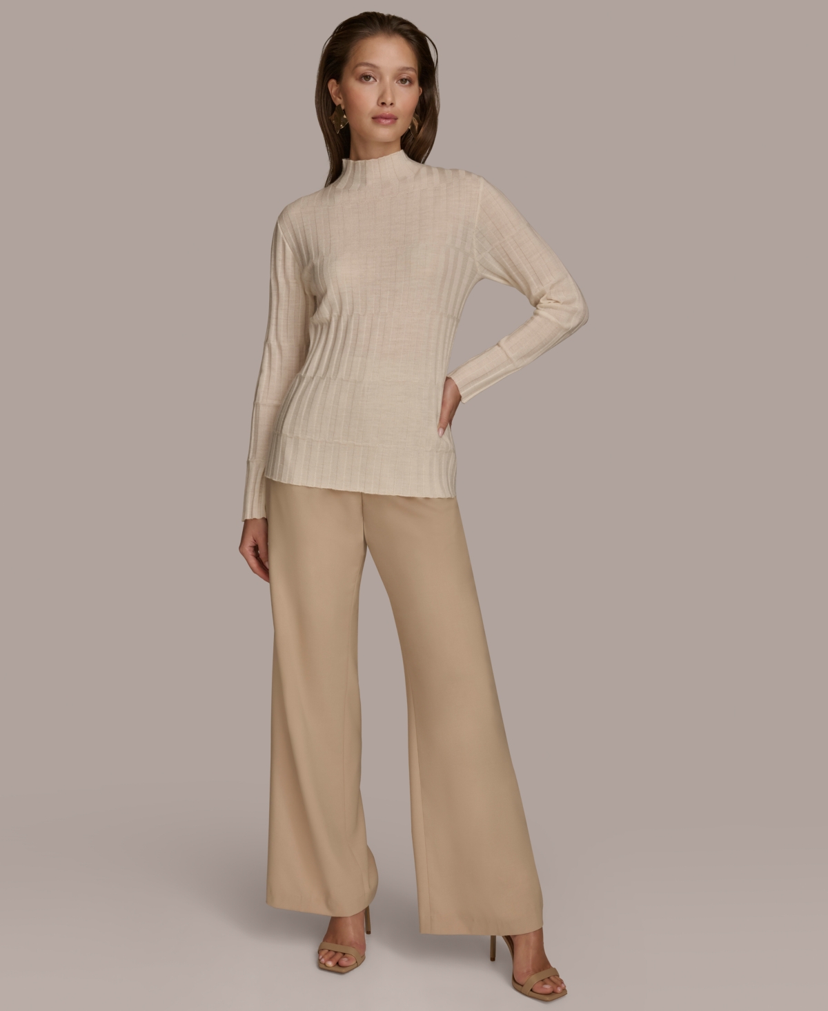 Donna Karan New York Women's Mock-Neck Merino Wool Sweater