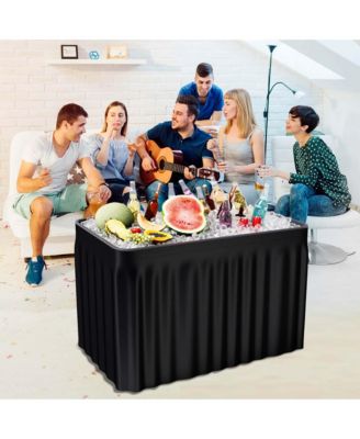 4 Foot Party Ice Folding Table Plastic with Matching Skirt