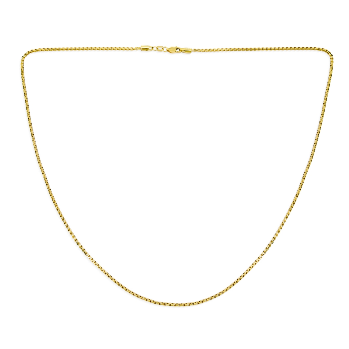 Bling Jewelry Fine Solid Yellow 10K Gold Strong Box Chain Necklace Medium 100 Gauge Lobster Claw Clasp 16,18,20,22,24 Inch