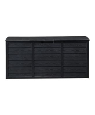 Weather Resistant Outdoor Storage Chest Deck Box for Garden Tools Cushions and Seating-Black