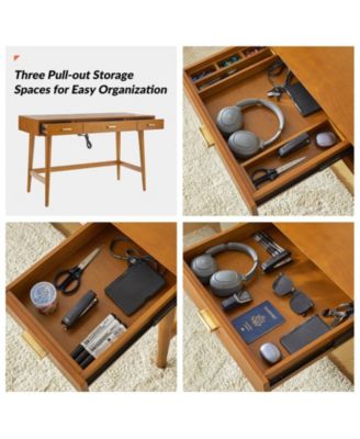 Toby Mid-Century Modern 48" Mid Century Modern Computer Desk with Cable Management