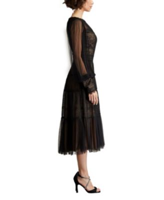 Women's Anaka Pleated Tulle Embroidered Midi Dress