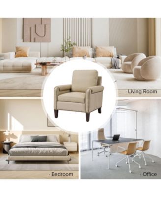 Kunz Transitional Genuine Leather Armchair with Removable Back Cushion