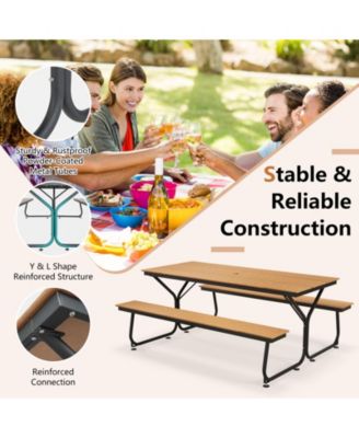 6 Feet Outdoor Picnic Table Bench Set for 6-8 People