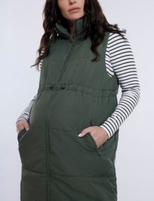 Women's Woven Full-Zip Sleeveless Quilted Puffer Vest - Motherhood Maternity