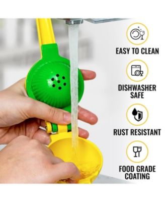2-in-1 Metal Manual Lemon Squeezer – Sturdy Hand Juicer for Max Extraction