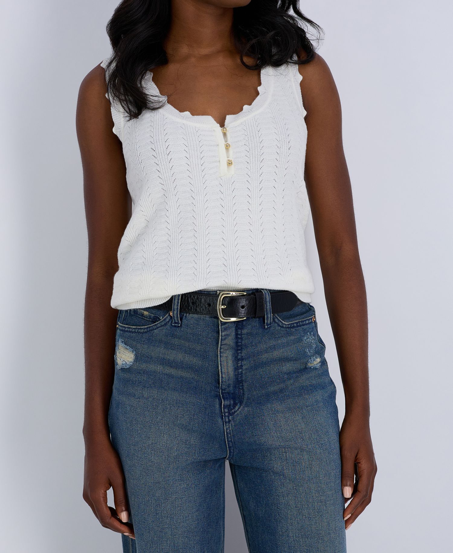 Women's Double-E Hip Links Leather Belt