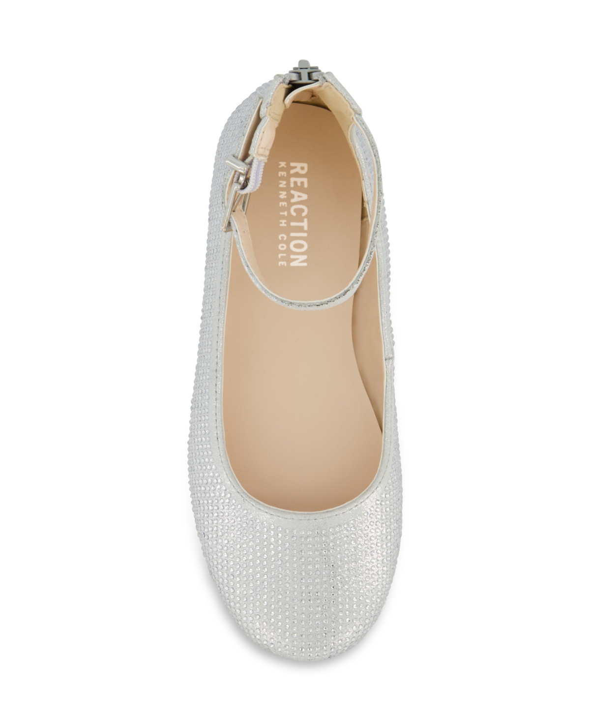 KENNETH COLE NEW YORK KENNETH COLE LITTLE GIRLS DAISY ETHEL SILVER BALLET FLAT 