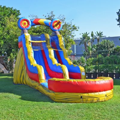 15  FT Target Water Slide Commercial Grade Inflatable with Detachable Deep Pool, Kids and Adults, Tall Blow Up Waterslide, Outdoor Indoor, Wet Dry Use, Summer Fun (with Blower)