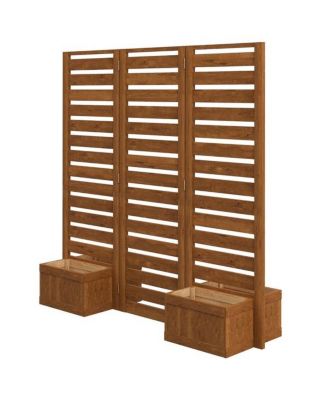 Versatile Wooden Planter Box for Gardens - Ideal for Flowers, Herbs, and Vegetables-Light Brown