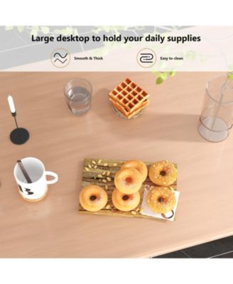 5 Pieces Wood Metal Dining Table Set with 4 Chairs