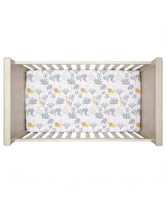 Jungle Adventure 100% Cotton Baby/Toddler Fitted Crib Sheet - White