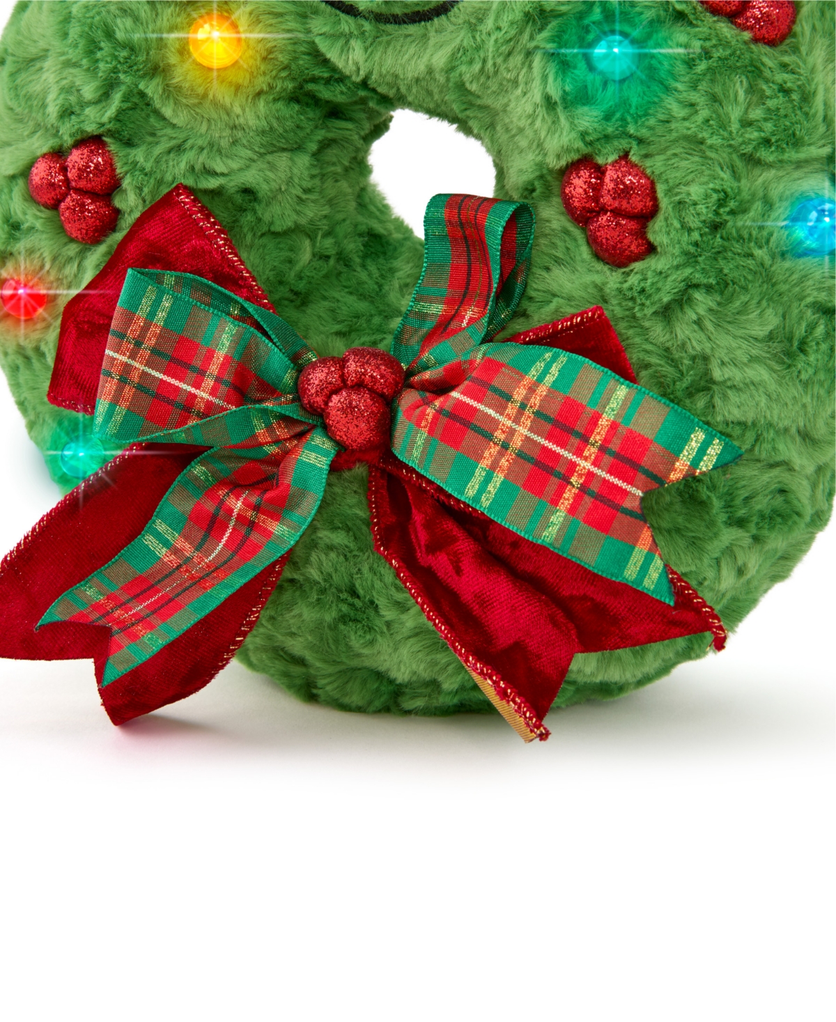 Geoffrey's Toy Box Star Brights 12" Led Light-up Plush Holiday Wreath Toy, Created For Macy's In No Color