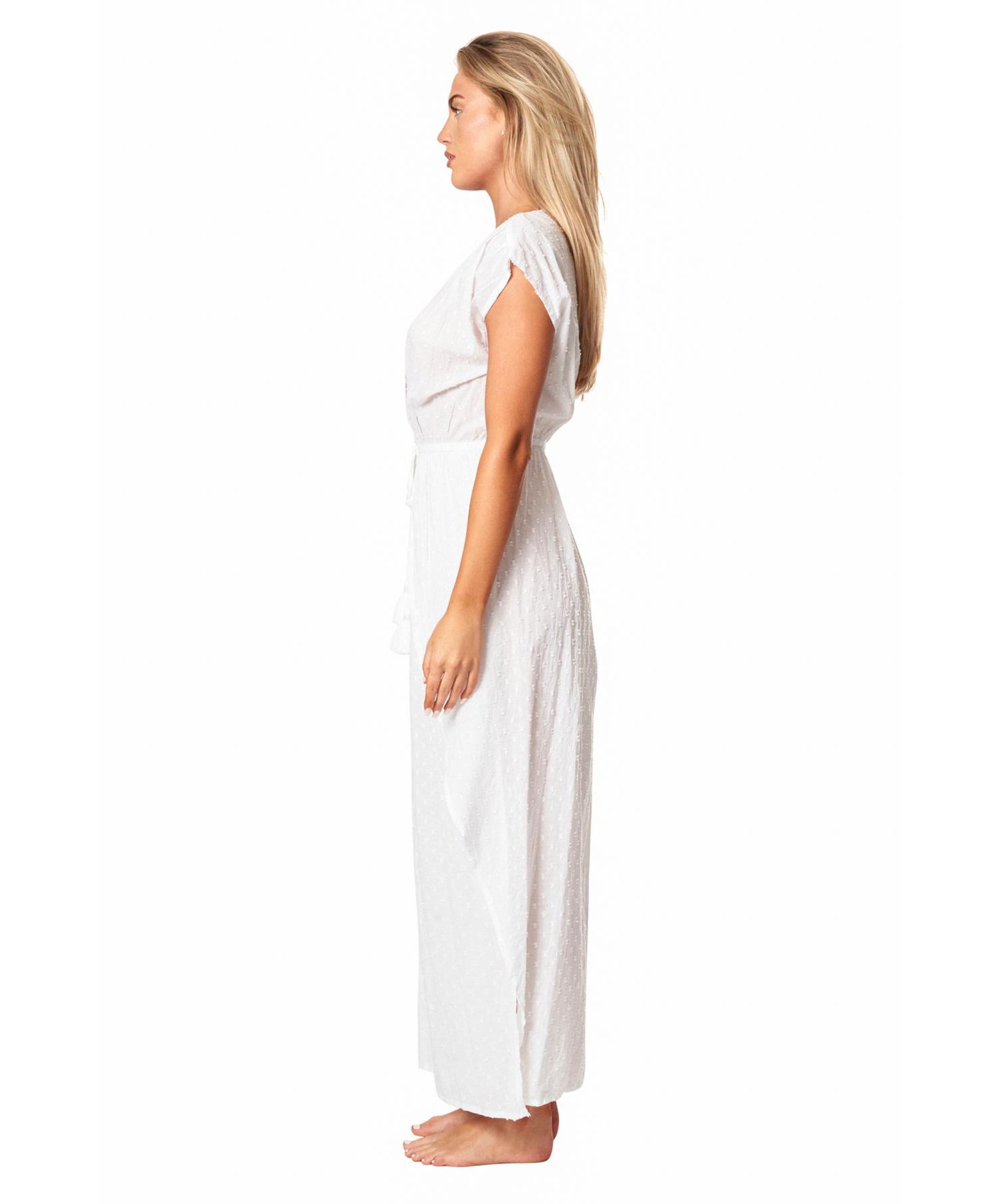 Women's Eyelet High Low Cover Up