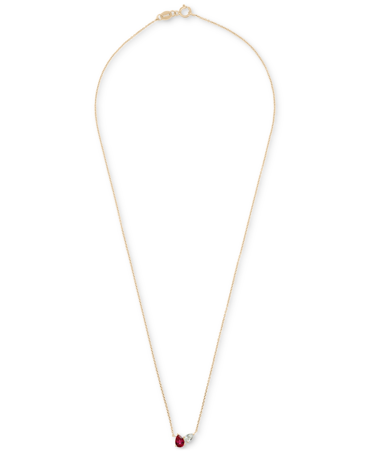 Macy's 2-pc. Set Lab-created Ruby (1-1/2 Ct. T.w.) & Lab-created White Sapphire Pear Duo Pendant Necklace & In Ruby