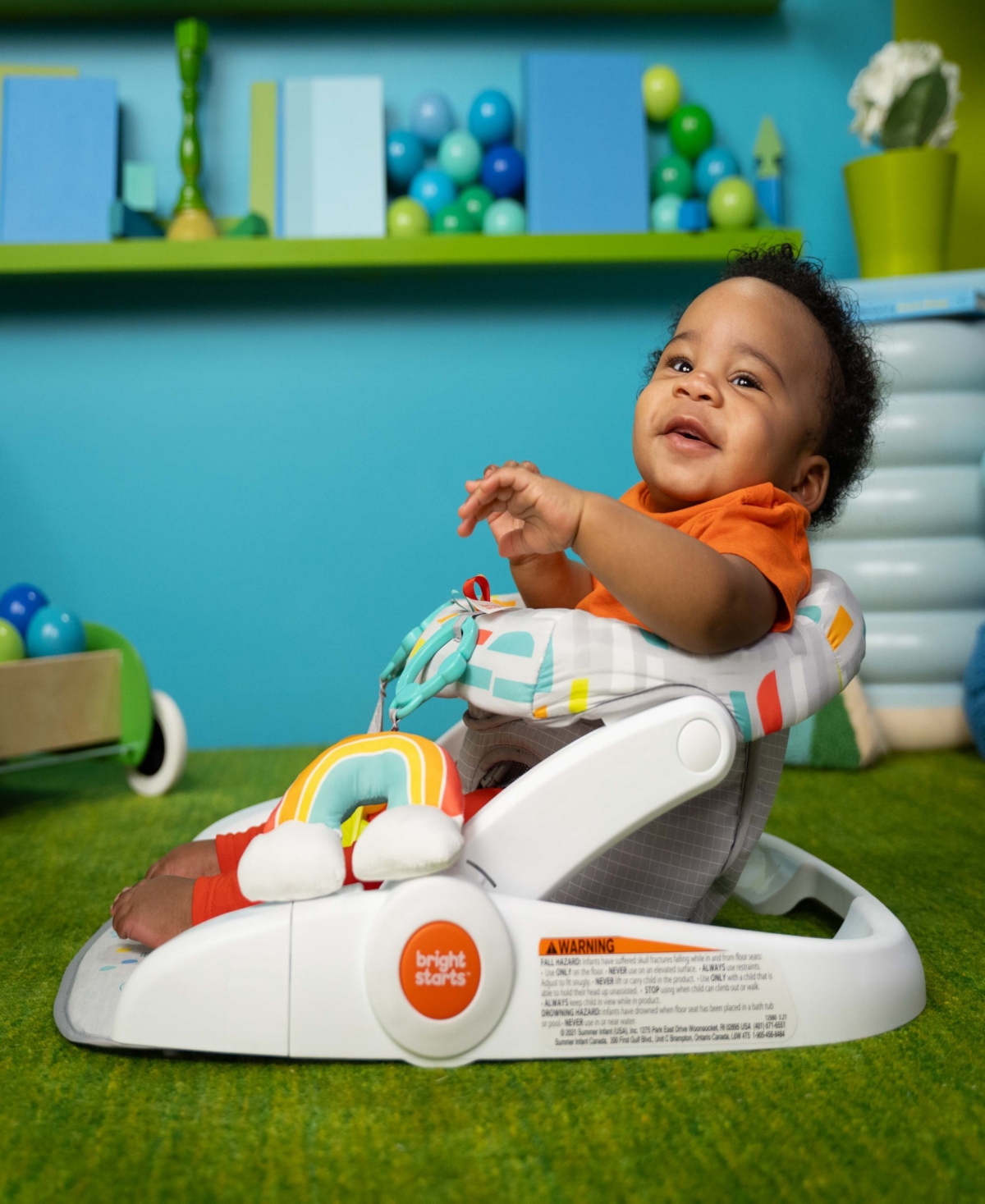 Bright Starts Baby Purple Paradise Learn-to-sit 2-position Floor Seat In Gray Multi