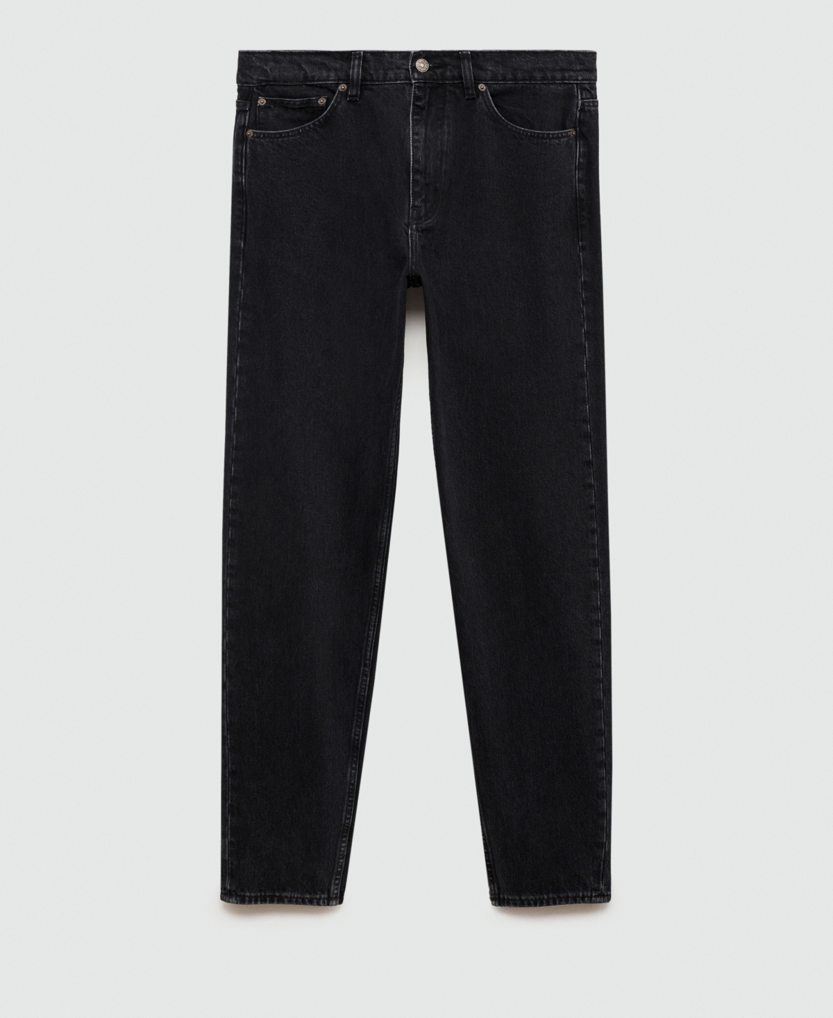 Mango Men's Black Straight-Fit Jeans