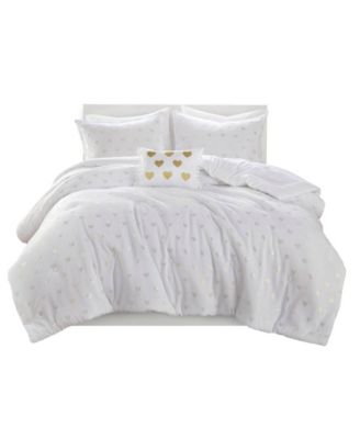 Rosalie Metallic Heart 4-Pc. Comforter Set, Full/Queen