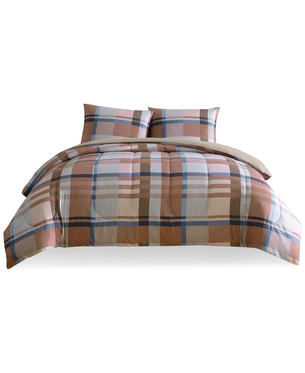 Hallmart Collectibles Harper Plaid 3-pc. Comforter Sets, Exclusively At Macy's In Rust
