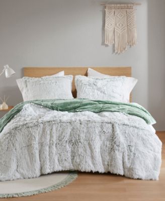Malea Shaggy Faux-Fur 3-Pc. Comforter Set, Full/Queen