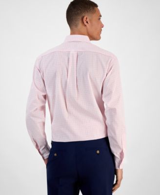 Men's Long Sleeve Button-Front Micro Check Dress Shirt, Exclusively at Macy's
