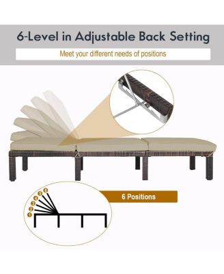 Paito Wicker Chaise Lounger with Adjustable Backrest