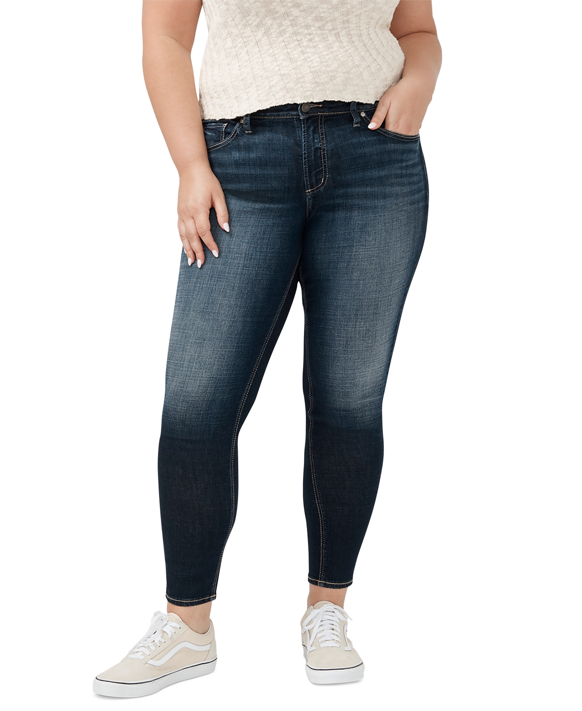Silver Jeans Co. Plus Size Suki Mid-Rise Curvy-Fit Skinny Jeans