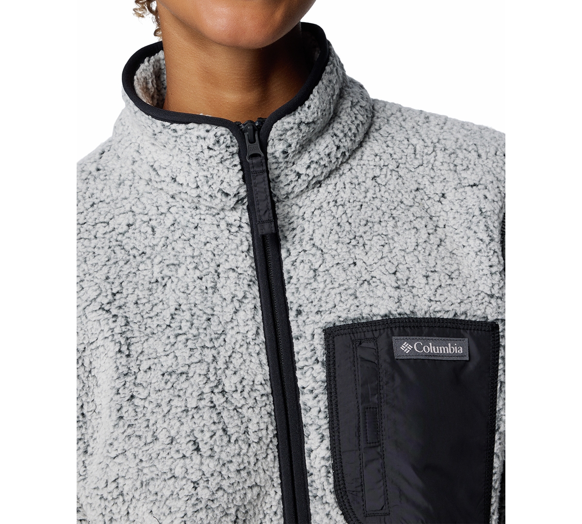 Columbia Women's West Bend Stand-collar Fleece Jacket In Black Frosted