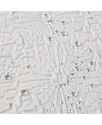 Starburst Water Repellent Crinkle Shower Curtain with Snap-in Liner and Hooks Set, 71"X72"