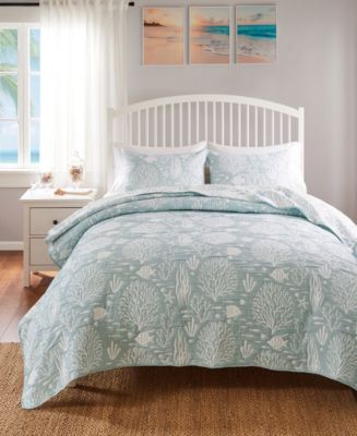 Greenland Home Fashions Marina Woven Jacquard Reversible Coverlet Sets - Macy's
