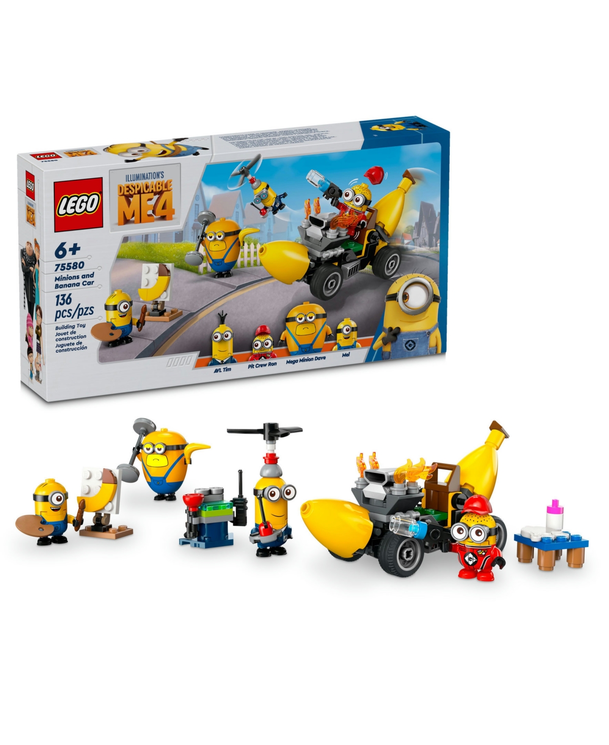 Lego Despicable Me 4 Minions And Banana Car Toy 75580 In Multi Color