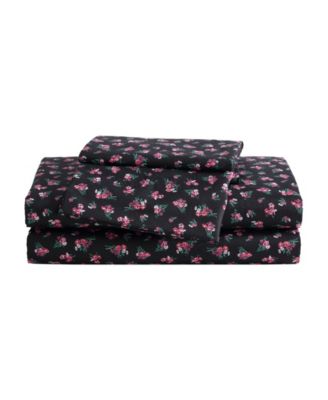Printed Microfiber 4 Piece Sheet Set, Queen