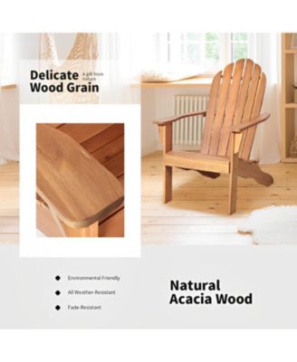 Wood Outdoor Adirondack Chair with Ergonomic Design