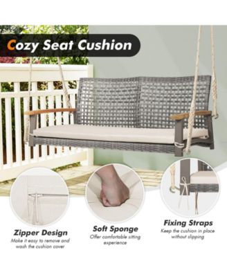 2-Person Patio Wicker Hanging Swing Chair