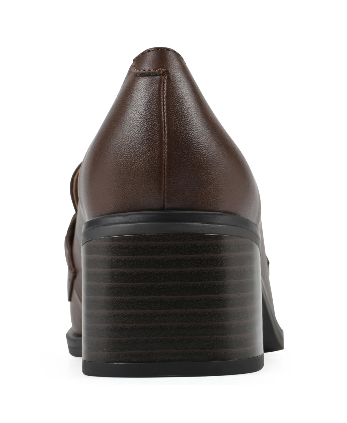 White Mountain Women's Nacho Heeled Loafers In Mocha Smooth