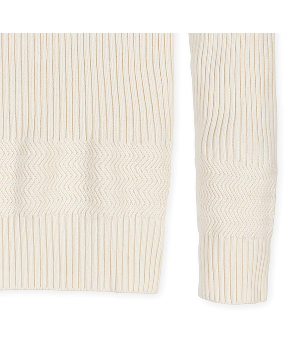 Hope & Henry Men's Organic Crew Neck Herringbone Detail Sweater