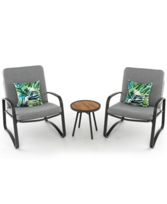 3 Pieces Patio Bistro Conversation Set with Waterproof DPC Tabletop